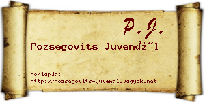 Pozsegovits Juvenál névjegykártya